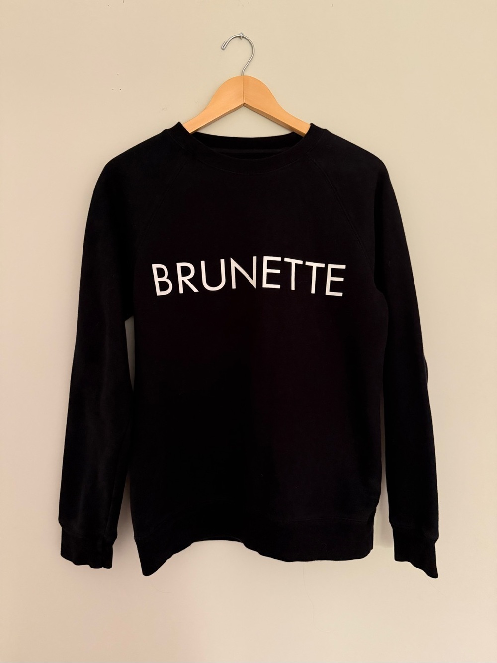 Brunette The Label Black Crewneck Sweatshirt with White Logo